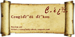 Czeglédi Ákos névjegykártya